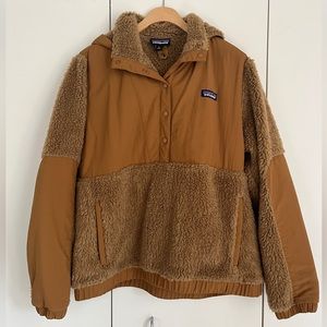 Women's Patagonia Shelled Retro X Deep Pile Fleece Pullover Hoody Jacket Size M
